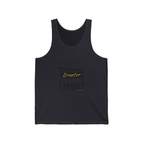 REACH FOR SOMETHING BLACK GOLD UNISEX TANK TOP