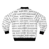 BLACK MAGIC - BLACK LETTERS AOP MEN'S BOMBER JACKET