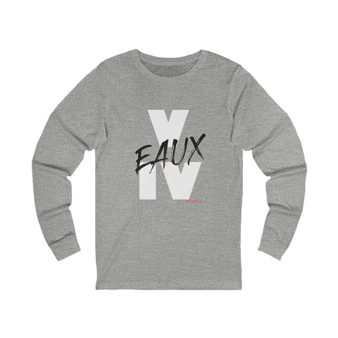 V EAUX IV - WHITE W/ BLACK EAUX UNISEX LONG SLEEVE T-SHIRT