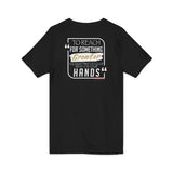 REACH FOR SOMETHING WHITE GOLD UNISEX V-NECK T-SHIRTS