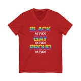 BLACK GAY PROUD AF V-NECK T-SHIRTS