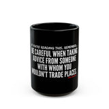 TRADING PLACES CERAMIC MUG - BLACK 110Z, 150Z