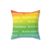 BLACK MAGIC RAINBOW WHITE  THROW PILLOW