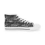 EAUX WHITE HI-TOP SNEAKERS-WHITE SOLE