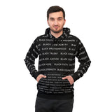 BLACK MAGIC WHITE LETTERS AOP PULLOVER HOODIE