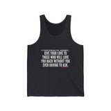 GIVE YOUR LOVE UNISEX TANK TOP