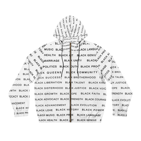 BLACK MAGIC - BLACK LETTERS AOP ZIP HOODIE