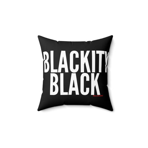 BLACKITY BLACK - WHITE THROW PILLOW