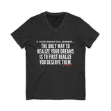 REALIZE YOUR DREAMS UNISEX V-NECK T-SHIRT