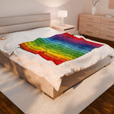 BLACK MAGIC RAINBOW BLACK  PLUSH BLANKET