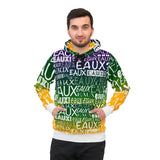 EAUX- WHITE ON MARDI GRAS AOP PULLOVER HOODIE