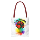 BLACK GAY PROUD FIST TOTE BAG