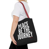 PEACE BE THE JOURNEY WHITE TOTE BAG