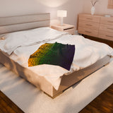 EAUX - BLACK ON MARDI GRAS  PLUSH BLANKET