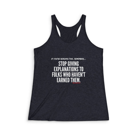 EXPLANATION RACERBACK TANK TOP