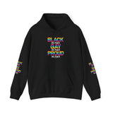 BLACK GAY PROUD AF UNISEX HOODIE