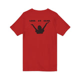 LOOK AT GAWD WHITE UNISEX V-NECK T-SHIRTS