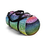 EAUX WHITE ON RAINBOW DUFFEL BAG