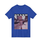 STAND - WHITE UNISEX V-NECK T-SHIRT