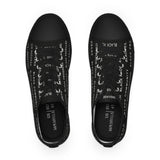 BLACK MAGIC WHITE LETTERS LOW-TOP SNEAKERS WHITE-SOLE