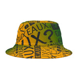 EAUX - BLACK ON MARDI GRAS  AOP BUCKET HAT