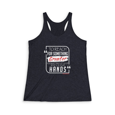 REACH FOR SOMETHING - WHITE RED RACEBACK TANT TOP