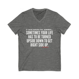 UPSIDE DOWN UNISEX V NECK T SHIRTS
