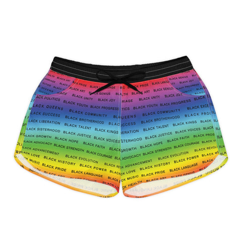 BLACK MAGIC RAINBOW BLACK WOMAN CASUAL SHORTS