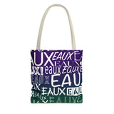 EAUX- WHITE ON MARDI GRAS TOTE BAG