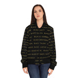 BLACK MAGIC - BLACK GOLD AOP WOMEN'S BOMBER JACKET