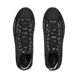 BLACK MAGIC WHITE LETTERS HI-TOP SNEAKERS WHITE-SOLE