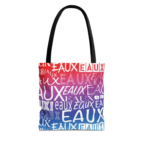 EAUX WHITE ON RAINBOW TOTE BAG