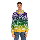 EAUX- WHITE ON MARDI GRAS AOP ZIP HOODIE