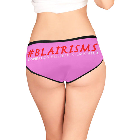 PINK #BLAIRISMS LOGO PANTIES Women's All Over Print High-cut Briefs (Model L14)