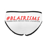 WHITE #BLAIRISMS LOGO PANTIES Women's All Over Print High-cut Briefs (Model L14)