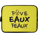 FiveEauxFeaux Black-&-Gold Laptop Sleeve - 10 inch