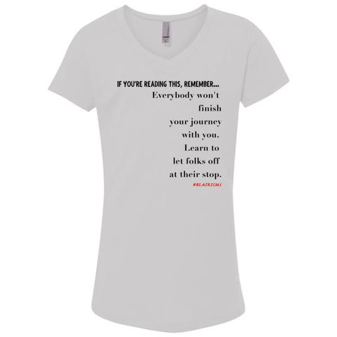 Let People Off At Their Stop Girl's V-Neck