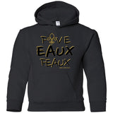 FiveEauxFeaux Black-&-Gold Youth Pullover Hoodie
