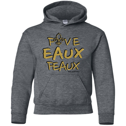 FiveEauxFeaux Gold-&-Black Youth Pullover Hoodie