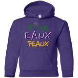 FiveEauxFeaux Mardi Gras Youth Pullover Hoodie