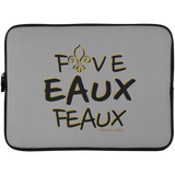 FiveEauxFeaux Black-&-Gold Laptop Sleeve - 15 Inch