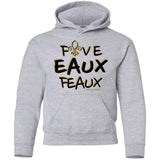 FiveEauxFeaux Black-&-Gold Youth Pullover Hoodie