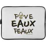 FiveEauxFeaux Black-&-Gold Laptop Sleeve - 15 Inch