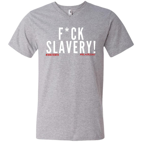 FUCK SLAVERY #JUNETEENTH (CLEAN) Men's V-Neck