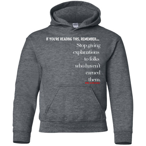 Earned Explanations Youth Pullover Hoodie