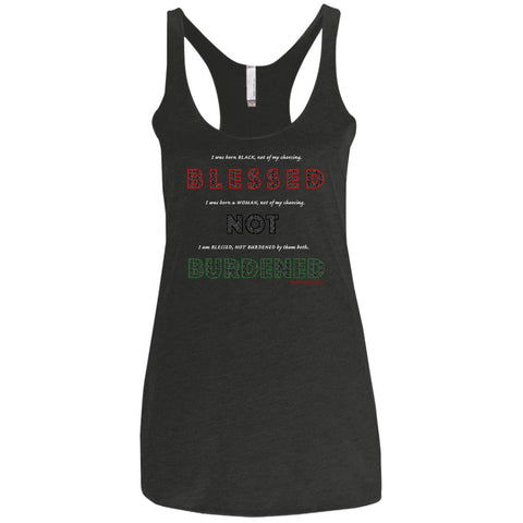 BLESSED NOT BURDENED WOMAN AFRICAN Racerback Tank