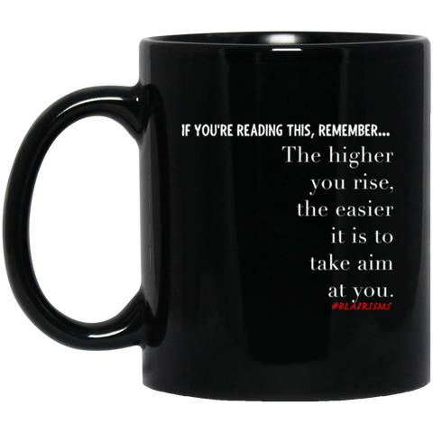 Higher You Rise 11 oz. Black Mug