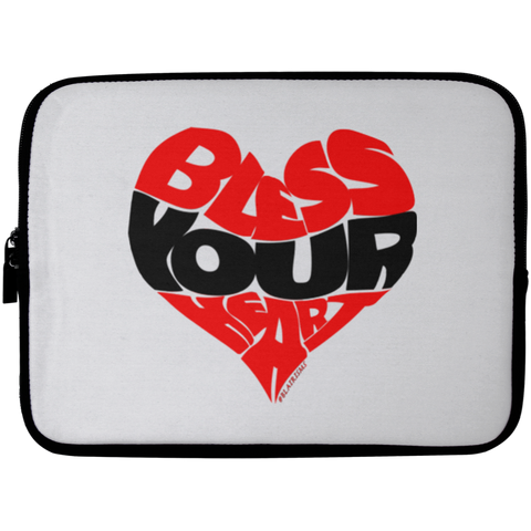 BLESS YOUR HEART BLACK Laptop Sleeve - 10 inch