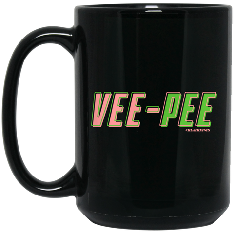 VEE-PEE  15 oz. Black Mug