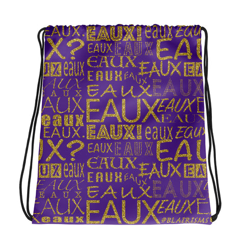 Purple & Gold AllEAUXver Drawstring bag